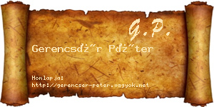 Gerencsér Péter névjegykártya