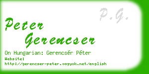 peter gerencser business card